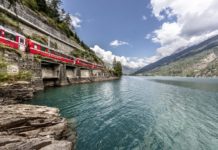Bernina Express train in Switzerland