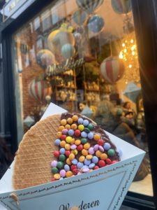 Stroopwafel with chocolate and candies