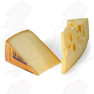 Gruyere on the left, Emmental on the right, this is a fondue cheese pack available online