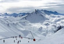 Ski slopes in the Alps
